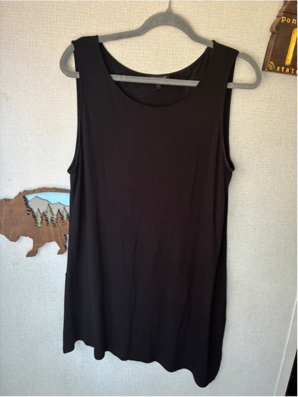 Women's Eileen Fisher Black A symmetrical Tank Top Size M - Picture 1 of 5